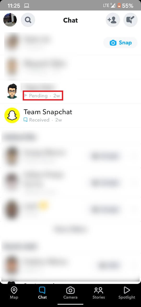 Snapchat で保留中とは?