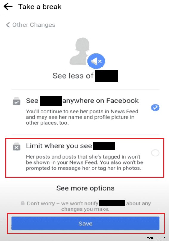 Facebook で誰かから休憩を取る方法