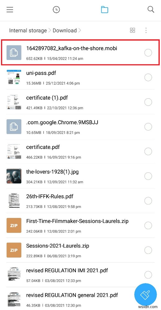 Android で MOBI ファイルを開く方法