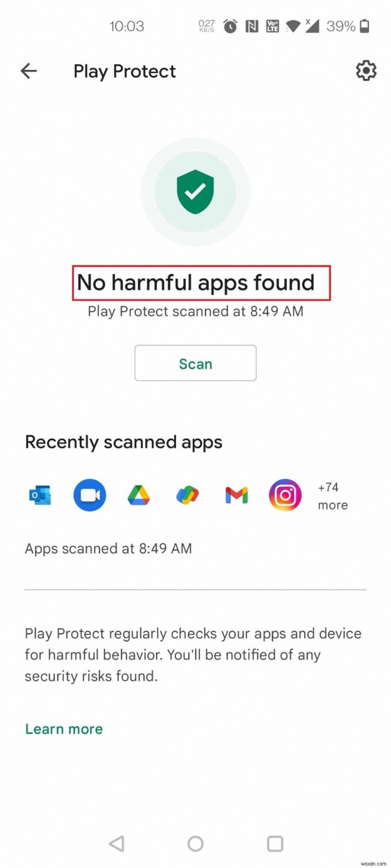Android でのウイルス ポップアップの修正