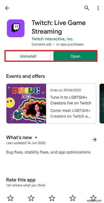 Twitch アプリが Android で動作しない問題を修正