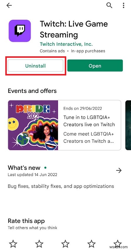 Twitch アプリが Android で動作しない問題を修正