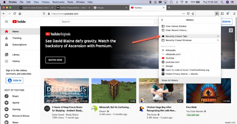 昨日のタブ – Chrome、Safari、および Firefox で閉じたタブを再度開く方法 