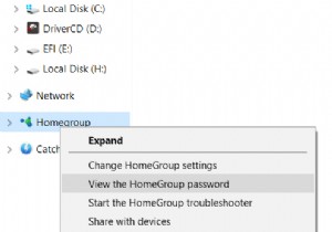 Windows 10 でホームグループ パスワードを検索または変更する方法