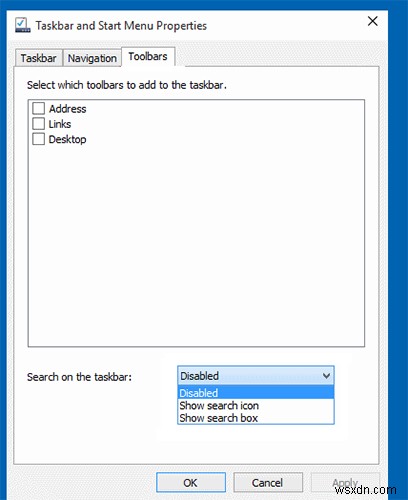 Windows 10 タスク バーから検索ボックスを削除する 3 つの方法