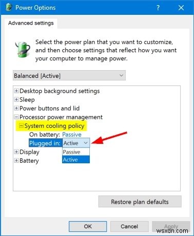 Windows 10 でシステム冷却ポリシーを有効または無効にする方法