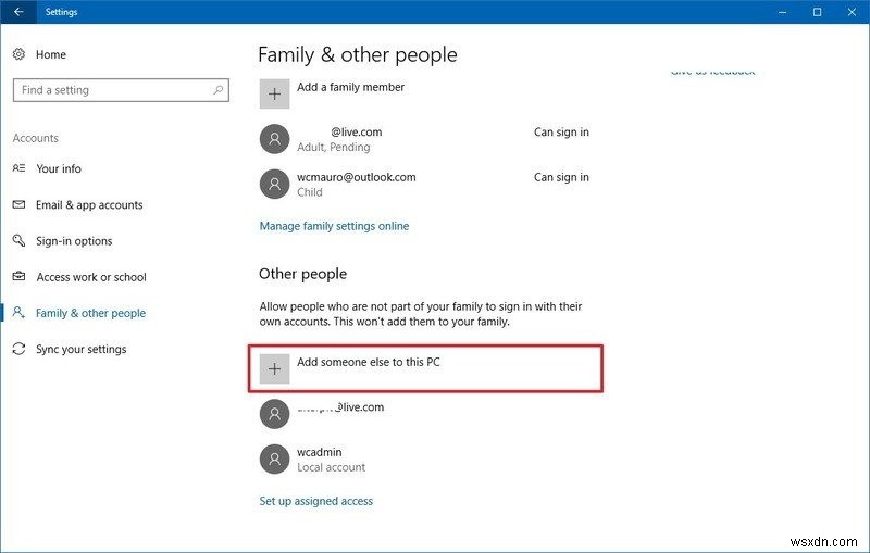 Windows 10 でゲスト アカウントを追加する方法