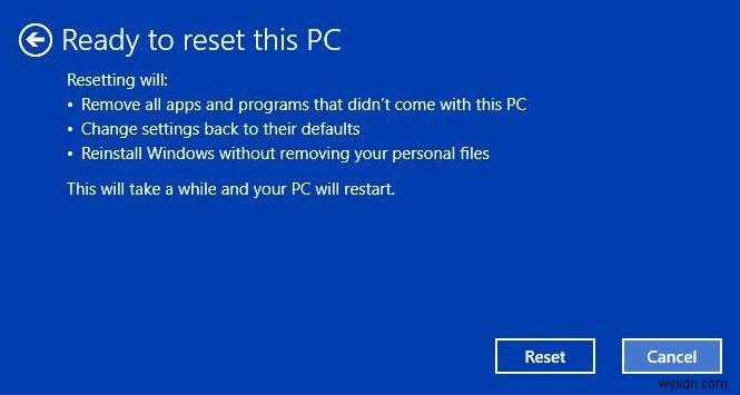 Windows 10 PC をリセットして個人ファイルを保持する簡単な方法