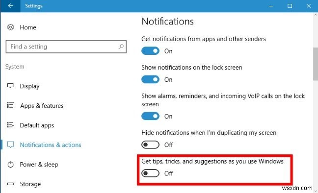 Windows 10 でヒント、コツ、提案をオフにする方法