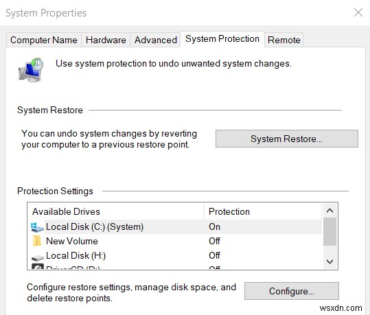 Windows 10 でシステムの復元を有効にして使用する方法