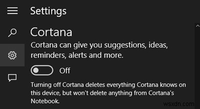 Windows の Cortana で個人データの収集を無効にする方法