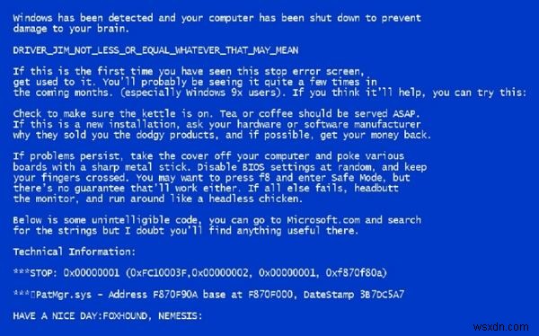 10 の一般的な Windows 10 ブルー スクリーン エラー コード (STOP コード) とその修正方法