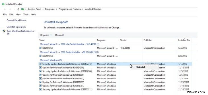 Windows 10 セキュリティ アップデート (KB3132372) でアプリがクラッシュする場合の対処法