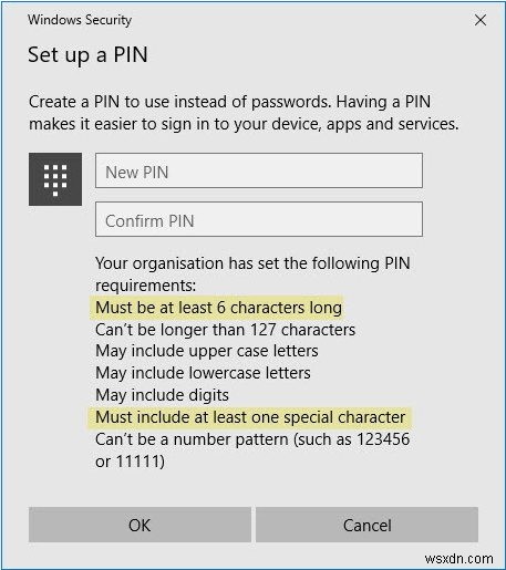 PIN の複雑性グループ ポリシーを有効にして複雑な Windows 10 PIN を作成する方法