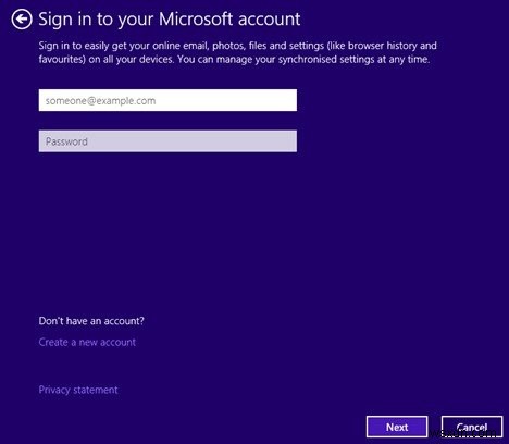 Windows 8.1 でローカル アカウントを Microsoft アカウントに変更する方法