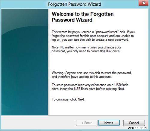 パスワードを作成する簡単な方法 Windows 8.1 リセット ディスク
