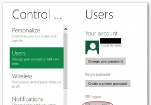 Windows 8 で PIN ログオンを設定する方法