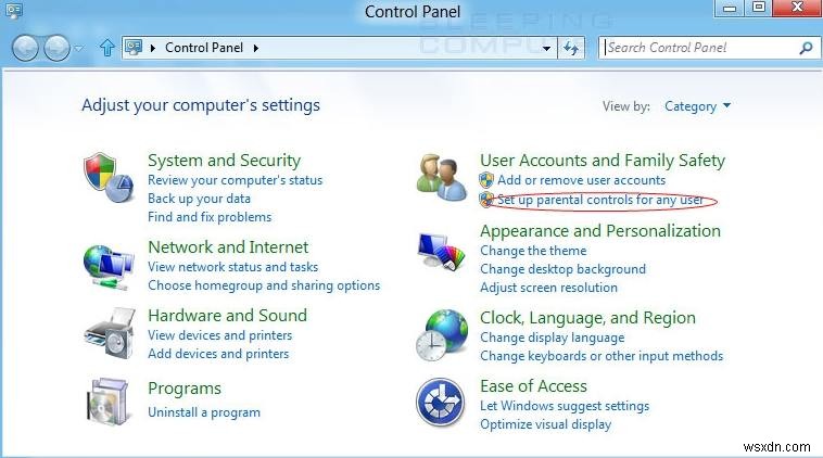 Windows 8 でペアレンタル コントロールを有効にする方法