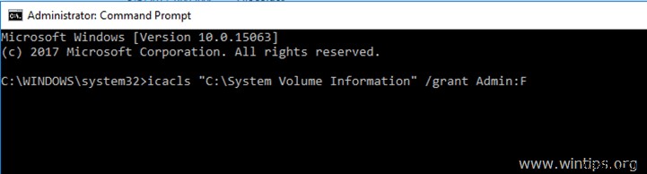 修正方法:C:\System Volume Information にアクセスできません - アクセスが拒否されました。