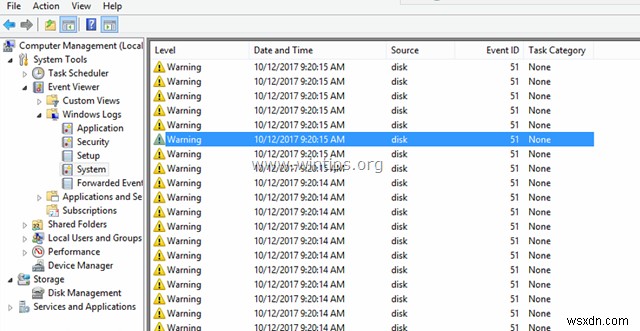 FIX:警告ディスク イベント 51 ページング操作中にデバイスでエラーが検出されました。