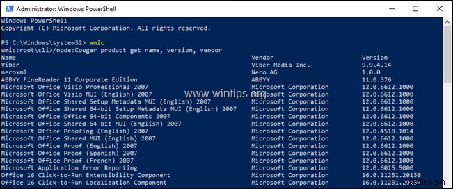 Windows 10、8.1、8 にインストールされているすべてのアプリとパッケージを PowerShell から表示する方法。