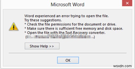 解決済み:Word で Outlook 2013/2016 でファイルを開こうとするとエラーが発生しました