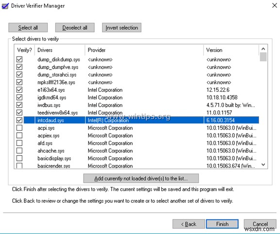 Driver Verifier を使用して、ブルー スクリーンで Windows がクラッシュする原因となっているドライバを特定する方法。