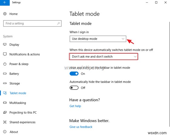 Windows 10 でタブレット モードを無効にしてクラシック デスクトップを復元する方法