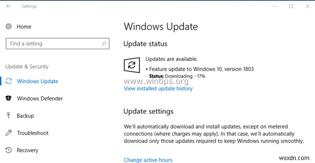 修正:Windows 10 Update 1803 のインストールに失敗する (解決済み)