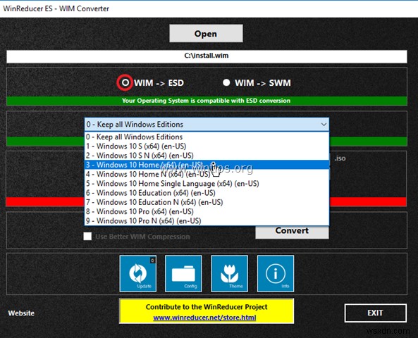 Install.WIM を Install.ESD に、またはその逆に変換する方法。