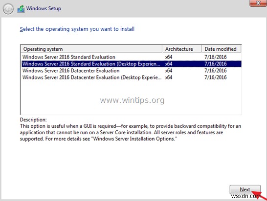 Windows Server 2016 を段階的にインストールする方法