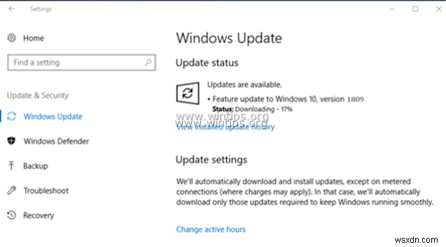 修正:Windows 10 Update 1809 のインストールに失敗する (解決済み)