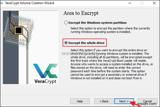 Windows で VeraCrypt を使用してドライブ C:を暗号化する方法 (すべてのバージョン)。