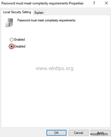 Server 2016 でパスワードの複雑さの要件を無効にする方法。
