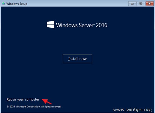 Windows が正常に起動しない場合に、システム イメージ バックアップから Server 2016 を復元する方法。 (オフライン方式)