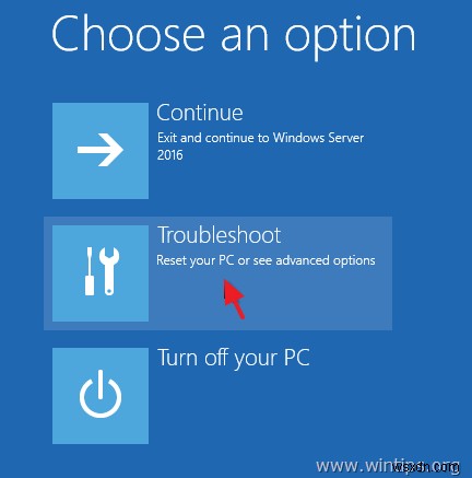 Windows が正常に起動しない場合に、システム イメージ バックアップから Server 2016 を復元する方法。 (オフライン方式)
