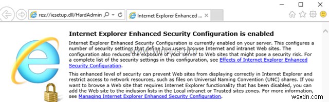 Server 2016 で Internet Explorer のセキュリティ強化の構成を無効にする方法