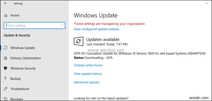 修正:Windows 10 Update 1903 のインストールに失敗しました (解決済み)