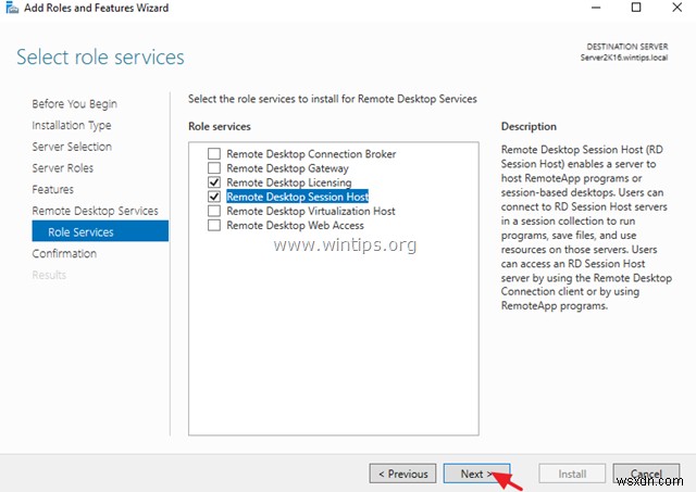 Server 2016/2012 にリモート デスクトップ サービス (ターミナル サービス) をインストールする方法。
