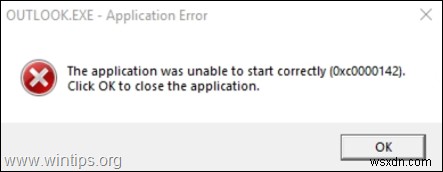 修正:Office 2019/2016 でアプリケーションが正しく起動できなかった (0xc0000142)。
