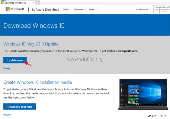 Windows 10 Feature Update 1909 をダウンロードしてインストールする方法。