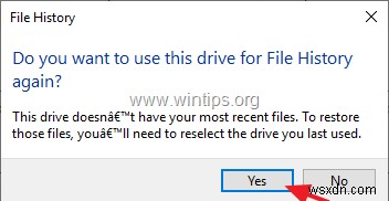 ファイル履歴で別のドライブを使用する方法