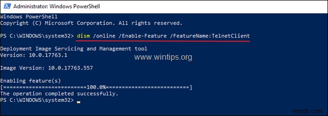 Windows 10 で Telnet クライアントを有効にする方法。