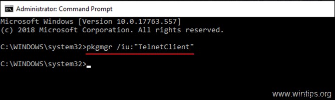 Windows 10 で Telnet クライアントを有効にする方法。