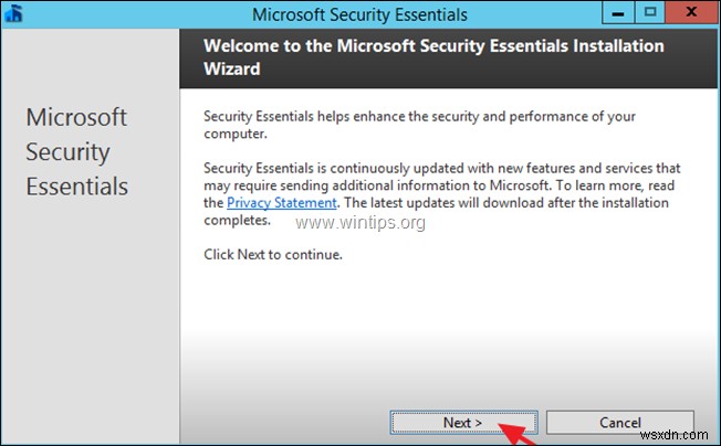 Server 2012/2012R2 に Microsoft Security Essentials をインストールする方法。