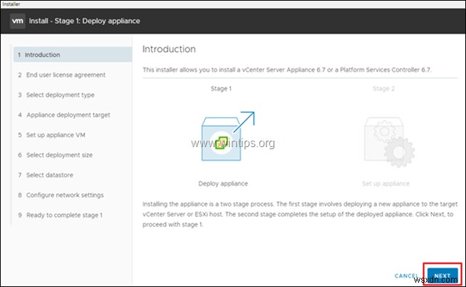 VMware vSphere Hypervisor ESXi 6.7 に VCenter Server Appliance をインストールする方法