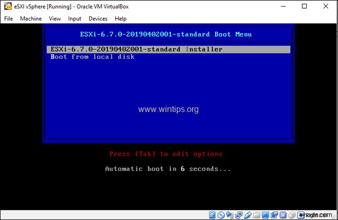 VirtualBox に VMware ESXi をインストールする方法