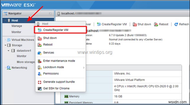 vSphere Hypervisor ESXi 6.7 で仮想マシンを作成する方法 