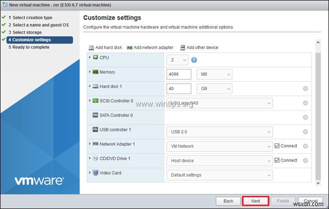 vSphere Hypervisor ESXi 6.7 で仮想マシンを作成する方法 