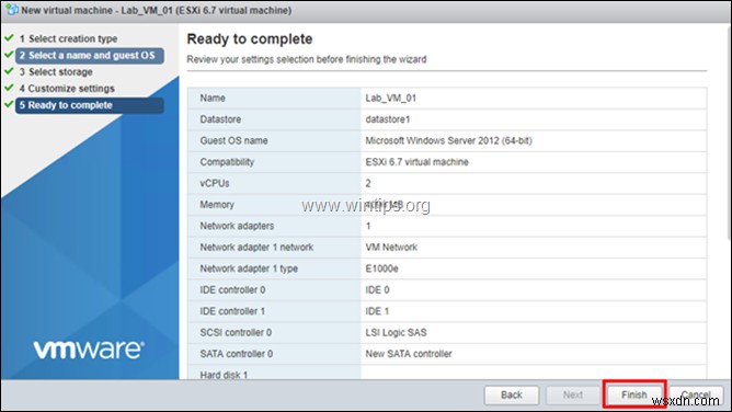 vSphere Hypervisor ESXi 6.7 で仮想マシンを作成する方法 